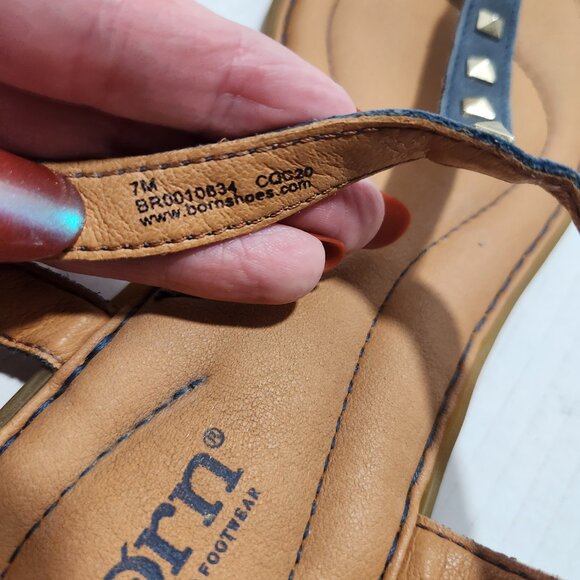 Born Adana Studded T-strap Thong Leather Sandal - Picture 7 of 7